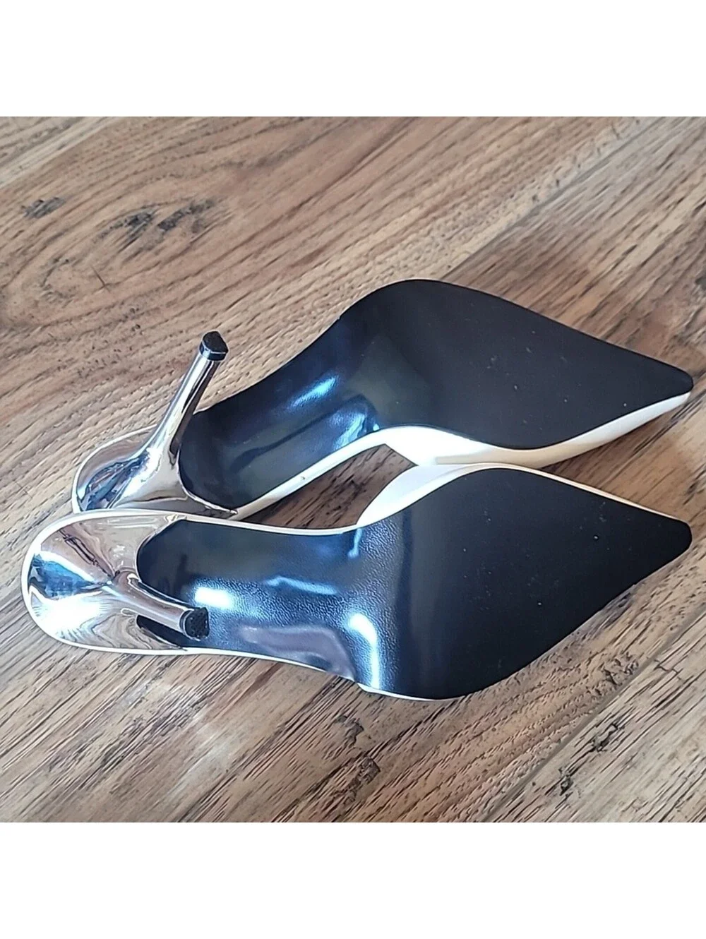 80s Vintage Frederick's of Hollywood White Women's Heels, Size 7, White & Silver
